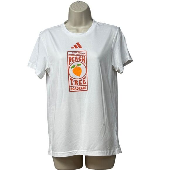 Adidas Women’s Peach Tree Road Race Pregame T-Shirt, White, - Picture 1 of 10